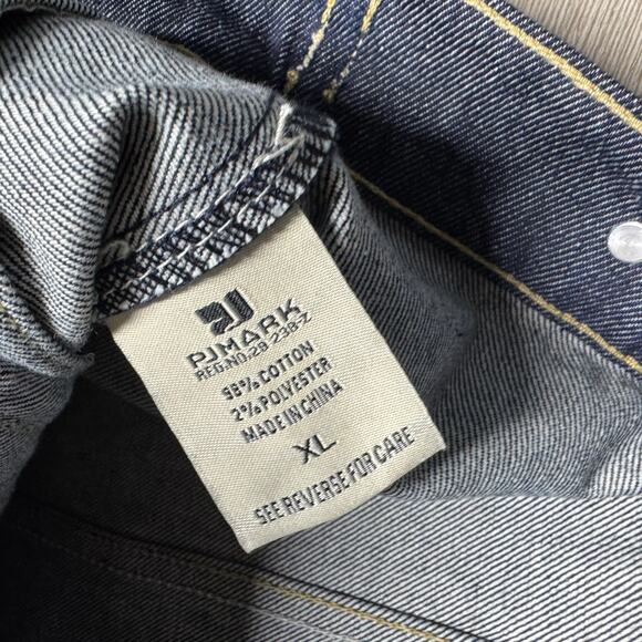 Vintage PJ Mark Jean Jacket Dark Wash Denim Y2K Men's XL Button Collared Trucker - Picture 5 of 8